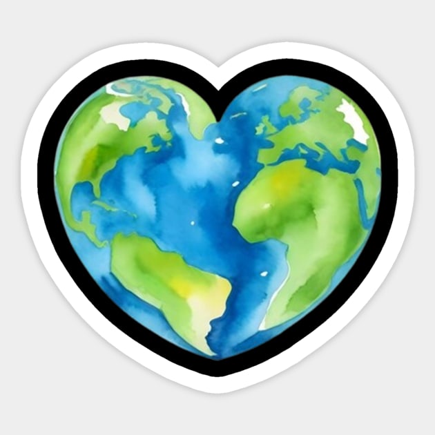 Funny Happy Earth Day, Heart with Earth Sticker by QuortaDira